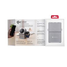 Belaidis įkroviklis Forcell F-Energy 3in1 Rotation Cube Qi2, suderinamas su MagSafe (F-06), sidabrinis