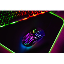 ART laidinė kompiuterio pelė USB A dpi su apšvietimu AM-99 juoda