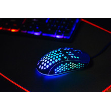 ART laidinė kompiuterio pelė USB A dpi su apšvietimu AM-99 juoda