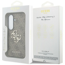 GUESS dėklas, skirtas SAMSUNG S26 Plus GUHCS26M4GMGBR (4G didelis metalinis logotipas), rudas