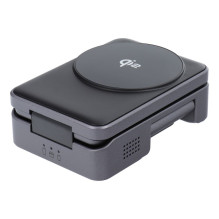 Belaidis įkroviklis Forcell F-Energy 3in1 Flex Pro Qi2, suderinamas su MagSafe (F-05), sidabrinis