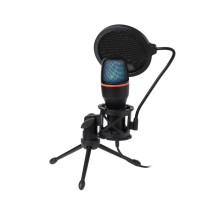 Condenser Microphone Art with membrane, standing, illuminated tripod AC-02 black