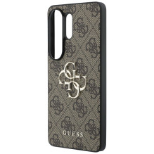 GUESS dėklas, skirtas SAMSUNG S26 Ultra GUHCS26L4GMGBR (4G didelis metalinis logotipas), rudas