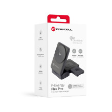 Wireless charger Forcell F-Energy 3in1 Flex Pro Qi2 compatible with MagSafe (F-05) silver