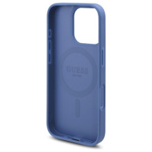GUESS dėklas, skirtas IPHONE 16 Pro, suderinamas su MagSafe GUHMP16LP4ROPEMCB (4G gėlių raštas), mėlynas