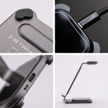 Belaidis įkroviklis „Forcell F-Energy 3in1 Simply Charge“, aliuminis, suderinamas su „Apple Watch“ ir „Samsung Watch“, p