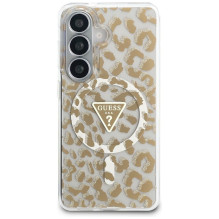 GUESS case for SAMSUNG S26 GUHMS26SHLEGTGLW (Magnetic IML Leopard Print Triangle) brown