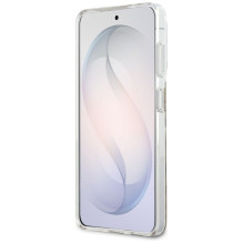 GUESS dėklas SAMSUNG S26 GUHMS26SHLEGTGLW (magnetinis IML leopardo rašto trikampis) rudas