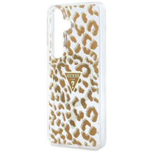 GUESS dėklas SAMSUNG S26 GUHMS26SHLEGTGLW (magnetinis IML leopardo rašto trikampis) rudas