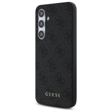 GUESS dėklas, skirtas SAMSUNG S24 FE GUHCS24FEG4GFGR (HC PU 4G metalinis logotipas), pilkas
