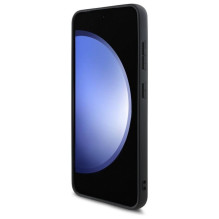 GUESS dėklas, skirtas SAMSUNG S24 FE GUHCS24FEG4GFGR (HC PU 4G metalinis logotipas), pilkas