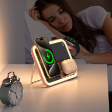 FORCELL F-ENERGY Mag Mirror 15W 3 viename belaidis įkroviklis, suderinamas su „MagSafe“ / „Apple Watch“ / „Samsung Watch
