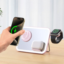 FORCELL F-ENERGY Mag Mirror 15W 3 in 1 wireless charger compatible with MagSafe / Apple Watch / Samsung Watch / Airpods 