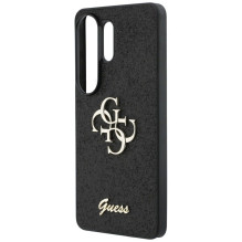 GUESS dėklas, skirtas SAMSUNG S26 Ultra GUHCS26LHG4SGK (fiksuotas blizgučiais 4G didelis metalinis logotipas), juodas