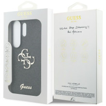 GUESS dėklas, skirtas SAMSUNG S26 Ultra GUHCS26LHG4SGK (fiksuotas blizgučiais 4G didelis metalinis logotipas), juodas
