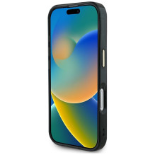 GUESS dėklas, skirtas IPHONE 16, suderinamas su „MagSafe GUHMP16SHG4PRTGK“ (IML metalinis blizgučių 4G apskritimo trikam