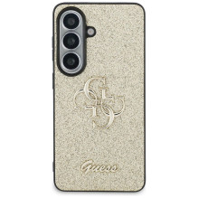 GUESS dėklas SAMSUNG S26 GUHCS26SHG4SGD (fiksuotas blizgučiais 4G didelis metalinis logotipas) auksinis