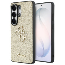 GUESS dėklas, skirtas SAMSUNG S26 Ultra GUHCS26LHG4SGD (fiksuotas blizgučiais 4G didelis metalinis logotipas), auksinis GUESS dėklas, skirtas SAMSUNG S26 Ultra GUHCS26LHG4SGD (fiksuotas blizgučiais 4G didelis metalinis logotipas), auksinis