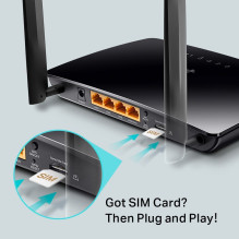 TP-LINK maršrutizatorius „Wi-Fi 4G LTE“ su SIM kortelės įvestimi, TL-MR6400