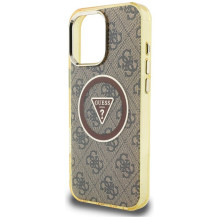 GUESS case for IPHONE 16 Pro Max compatible with MagSafe GUHMP16XHG4PRTGW (IML Metal Glitter 4G Circle Triangle) brown
