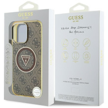 GUESS case for IPHONE 16 Pro Max compatible with MagSafe GUHMP16XHG4PRTGW (IML Metal Glitter 4G Circle Triangle) brown