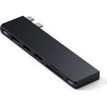 Adapteris ŠAKA 7in1 2 x USB C Satechi Pro HUB Slim ST-HUCPHSD MacBook vidurnakčio Adapteris ŠAKA 7in1 2 x USB C Satechi Pro HUB Slim ST-HUCPHSD MacBook vidurnakčio