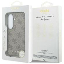GUESS dėklas, skirtas SAMSUNG S26 GUHMS26SGF4GBR (PU 4G klasikinis logotipas su žavesiu), rudas