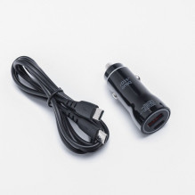 Car charger Blue Star USB C + USB A QC3.0 PD AFC PPS 3A 25W + cable USB C to USB C black Car charger Blue Star USB C + USB A QC3.0 PD AFC PPS 3A 25W + cable USB C to USB C black