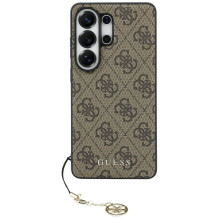 GUESS dėklas, skirtas SAMSUNG S26 Ultra GUHMS26LGF4GBR (PU 4G klasikinis logotipas su žavesiu), rudas