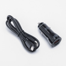 Automobilinis įkroviklis Blue Star USB C + USB A QC3.0 PD AFC PPS 3A 25W + laidas USB C - Lightning, juodas Automobilinis įkroviklis Blue Star USB C + USB A QC3.0 PD AFC PPS 3A 25W + laidas USB C - Lightning, juodas