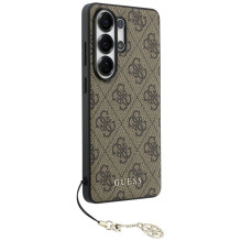 GUESS dėklas, skirtas SAMSUNG S26 Ultra GUHMS26LGF4GBR (PU 4G klasikinis logotipas su žavesiu), rudas
