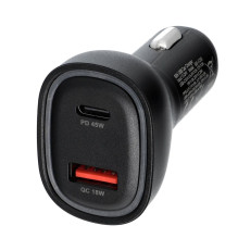 BLUE STAR automobilinis įkroviklis 3A 63W C tipo + USB A PD QC3.0 AFC PPS SFC2.0 juodas BLUE STAR automobilinis įkroviklis 3A 63W C tipo + USB A PD QC3.0 AFC PPS SFC2.0 juodas