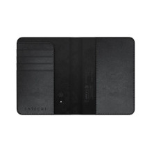 Locator compatible with Apple Find My Satechi FindAll Passport Cover shape Vegan Leather ST-VPCK black