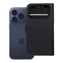 Anti-Theft 4Card RFID Book Case for IPHONE 17 PRO black tech fabric Anti-Theft 4Card RFID Book Case for IPHONE 17 PRO black tech fabric