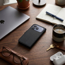 Anti-Theft 4Card RFID Book Case for IPHONE 17 PRO black tech fabric Anti-Theft 4Card RFID Book Case for IPHONE 17 PRO black tech fabric