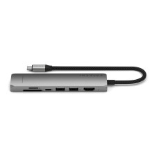 Adapteris ŠAKOTUVAS 7in1 USB C Satechi Slim ST-P7SM pilkas