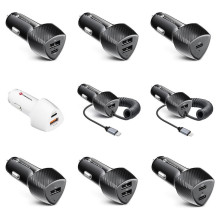 Car charger Forcell F-Energy Carbon USB C + USB A QC3.0 PD 3A 38W CC50-1A1C black Car charger Forcell F-Energy Carbon USB C + USB A QC3.0 PD 3A 38W CC50-1A1C black
