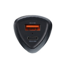 Car charger Forcell F-Energy Carbon USB C + USB A QC3.0 PD 3A 38W CC50-1A1C black Car charger Forcell F-Energy Carbon USB C + USB A QC3.0 PD 3A 38W CC50-1A1C black