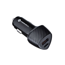 Automobilinis įkroviklis Forcell F-Energy Carbon USB C + USB A QC3.0 PD 3A 38W CC50-1A1C juodas Automobilinis įkroviklis Forcell F-Energy Carbon USB C + USB A QC3.0 PD 3A 38W CC50-1A1C juodas