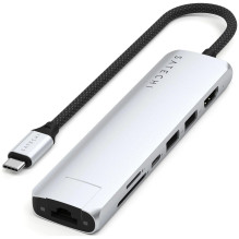 Adapteris ŠAKOTUVAS 7in1 USB C Satechi Slim ST-P7SS sidabrinis