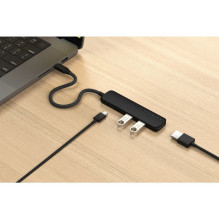 SATECHI adapteris HUB 4in1 Type C ST-P4SK juodas