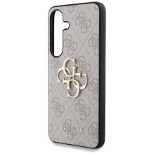 GUESS dėklas, skirtas SAMSUNG S25 GUHCS25S4GMGPI (4G PU didelis logotipas), rožinis GUESS dėklas, skirtas SAMSUNG S25 GUHCS25S4GMGPI (4G PU didelis logotipas), rožinis