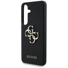 GUESS case for SAMSUNG S25 GUHCS25SPGT4MBK (PU Grained Big 4G and Classic Logo) black