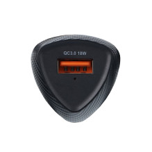 Car charger Forcell F-Energy Carbon USB A QC3.0 3A 18W CC50-1A black