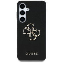 GUESS case for SAMSUNG S25 GUHCS25SPGT4MBK (PU Grained Big 4G and Classic Logo) black
