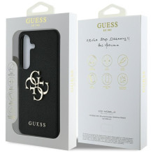 GUESS case for SAMSUNG S25 GUHCS25SPGT4MBK (PU Grained Big 4G and Classic Logo) black