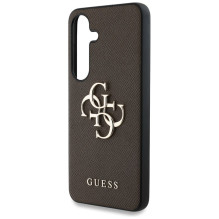 GUESS case for SAMSUNG S25 GUHCS25SPGT4MBW (PU Grained Big 4G and Classic Logo) brown