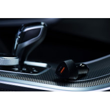 Automobilinis įkroviklis Forcell F-Energy Carbon USB A QC3.0 3A 18W CC50-1A juodas