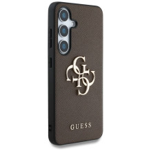 GUESS case for SAMSUNG S25 GUHCS25SPGT4MBW (PU Grained Big 4G and Classic Logo) brown