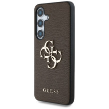 GUESS case for SAMSUNG S25 GUHCS25SPGT4MBW (PU Grained Big 4G and Classic Logo) brown